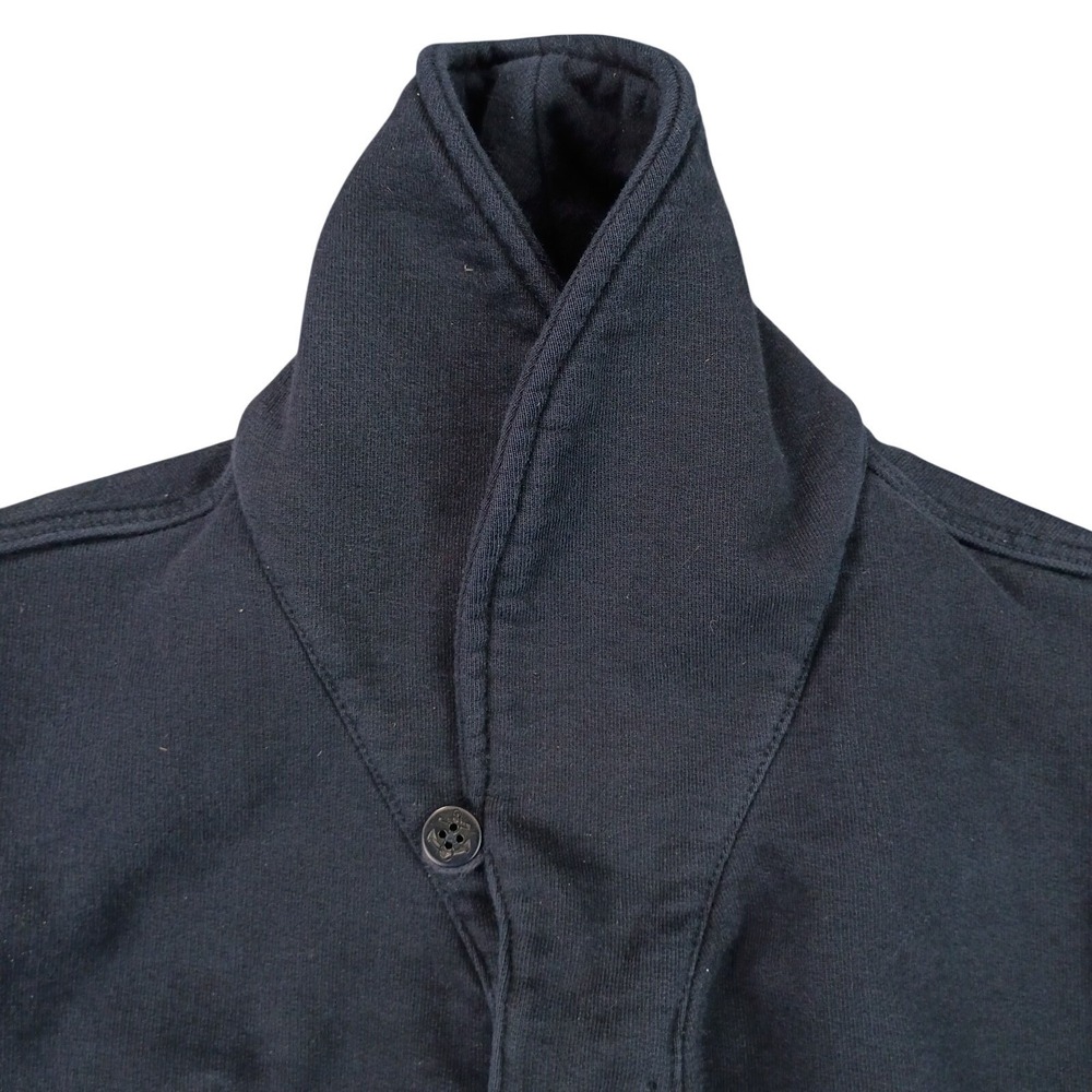 J.Crew Mens Large Outerwear Fleece Navy Cozy Warm Shawl Collar Toggle Jacket - Picture 4 of 13